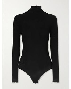 Givenchy Open-Back Lace Turtleneck Bodysuit - Schwarz