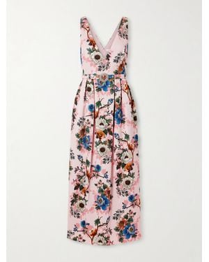 Borgo De Nor Jules Floral-Print Cotton-Blend Cloqué Midi Dress - White