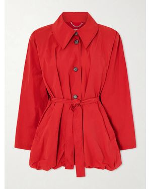 Magda Butrym Belted Crinkled-Shell Jacket - Red