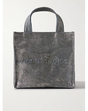 Acne Studios Tote Aus Metallic-Denim - Grau