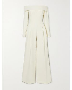 Emilia Wickstead Vesper Off-The-Shoulder Crepe Jumpsuit - Natural