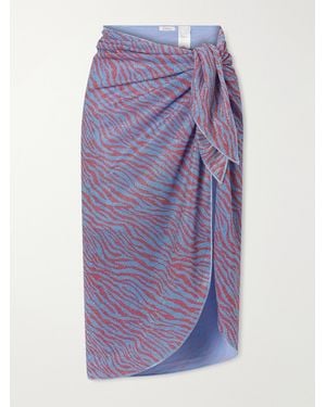 Oséree Animalier Metallic Lurex Coverup - Purple