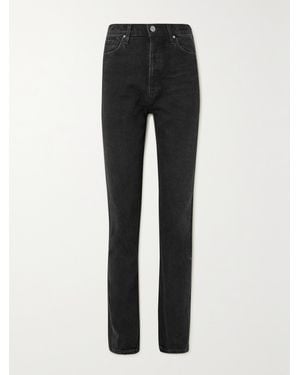 Goldsign Lawler High-Rise Slim-Leg Jeans - Black