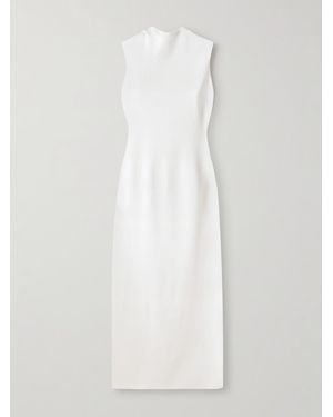 Cult Gaia Deirdra Embellished Open-Back Draped Knitted Midi Dress - White
