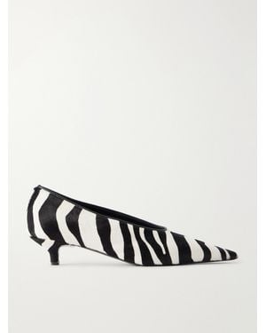 TOTEME Sharp 35 Zebra-Print Calf Hair Court Shoes - White