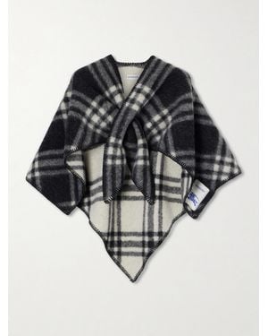 Burberry Checked Wool Scarf - Black