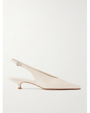 Aeyde Camila Leather Slingback Court Shoes - Natural