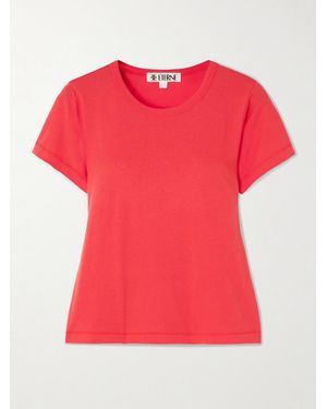 ÉTERNE Short Sleeve Baby Tee Cropped Cotton And Modal-Blend Jersey T-Shirt - Red