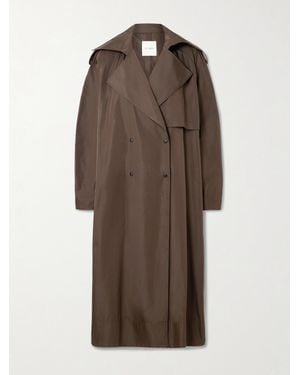 St. Agni Double-Breasted Recycled-Taffeta Trench Coat - Brown