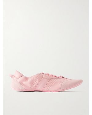 Gucci Flex Suede-Trimmed Leather Trainers - Pink