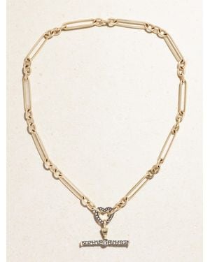 Lucy Delius Collier En Or 14 Carats (585/1000) Recyclé, Plaqué Rhodium Et Diamants Trombone Link Chain - Neutre