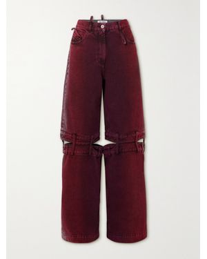 The Attico Jean Large Taille Mi-Haute À Découpes Ashton - Rouge