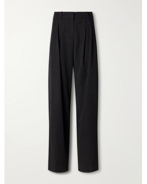 Isabel Marant Lydia Pleated Wool-Twill Straight-Leg Pants - Black