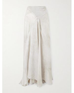 Cortana Dali Asymmetric Panelled Silk Maxi Skirt - White