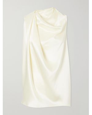 Heirlome Kate Draped Silk-Satin Top - White