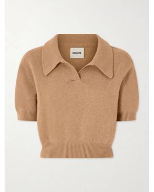 KHAITE Leni Cropped Wool And Cashmere-Blend Jumper - Natural