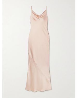 Norma Kamali Maria Draped Satin Maxi Dress - Natural