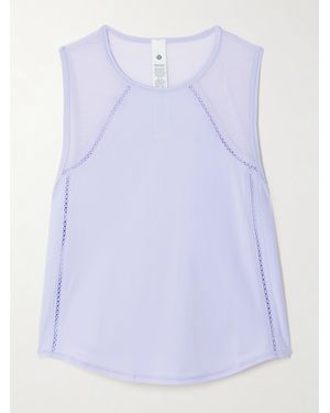 lululemon Sculpt Lace-Trimmed Stretch-Jersey And Mesh Tank - Purple
