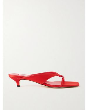 TOTEME Bow-Embellished Satin Mules - Rot