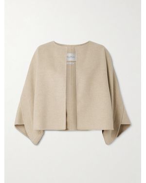 Max Mara Verkürzte Jacke Aus Filz Aus Einer Woll-Kaschmirmischung Mit Kapuze - Natur