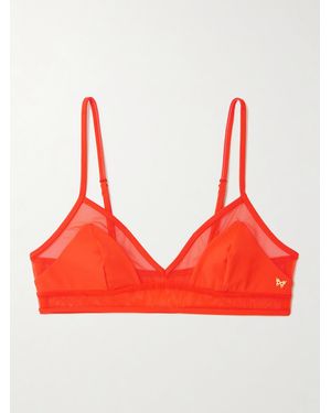 Kiki de Montparnasse Peep Show Triangel-Bikini-Oberteil Mit Mesh-Besätzen - Rot