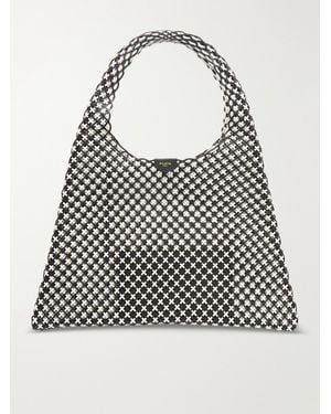 Alaïa Woven Leather Hobo Shoulder Bag - Grey