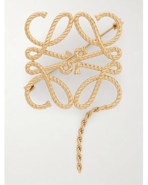 Loewe Anagram Rope-Tone Brooch - Natural