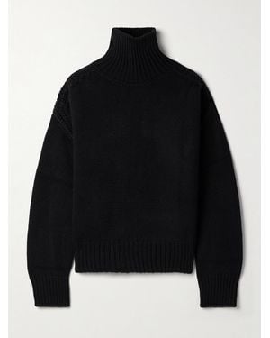 Sa Su Phi Oversized Cutout Ribbed Cashmere Turtleneck Sweater - Schwarz