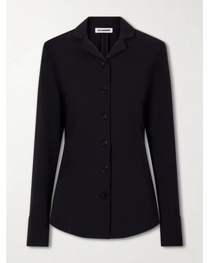 Jil Sander Crepe-Jersey Shirt - Black