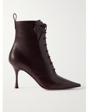 Gianvito Rossi Vitello 85 Leather Ankle Boots - Brown