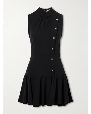 Alessandra Rich Button-Embellished Cady Mini Dress - Black