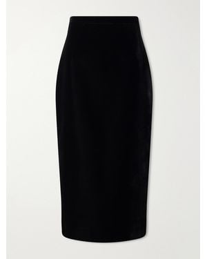 Emilia Wickstead Lorelei Velvet Midi Skirt - Black