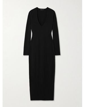 James Perse Cotton-Blend Jersey Midi Dress - Black