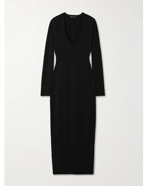 James Perse Midikleid Aus Jersey Aus Einer Baumwollmischung - Schwarz