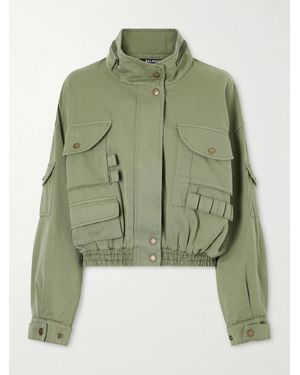 Balmain Cotton And Linen-Blend Twill Bomber Jacket - Green