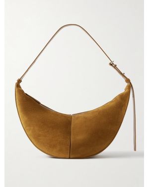 Proenza Schouler Slide Schultertasche Aus Veloursleder Mit Lederbesätzen - Weiß