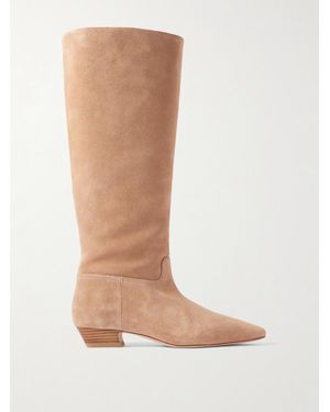 Stuart Weitzman Stassi Suede Knee Boots - White