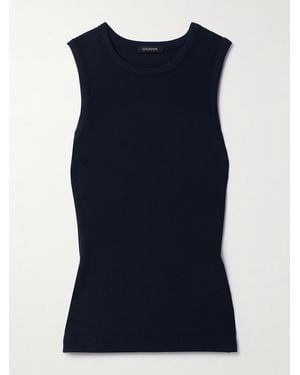 Goldsign Ribbed Stretch-Jersey Tank - Blue