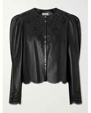 Isabel Marant Nerida Laser-Cut Leather Jacket - Black
