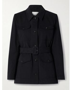 Veronica de Piante Amelia Belted Cotton-Blend Jacket - Black