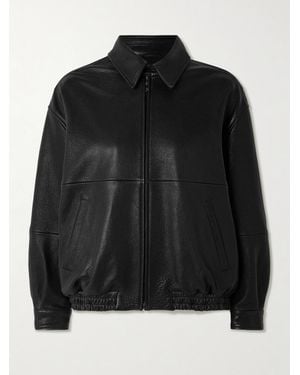 Nour Hammour Doran Panelled Textured-Leather Jacket - Black