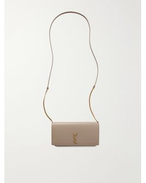 Saint Laurent Cassandre Strap Leather Phone Case - White