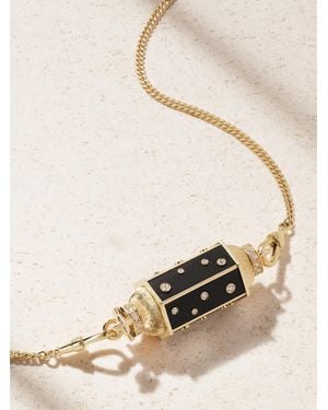 Marie Lichtenberg Dot Locket Gourmette Kette Aus 18 Karat Mit Ebenholz Und Diamanten - Natur