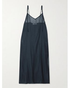 Frankie Shop Robe Midi En Voile Madeline - Bleu