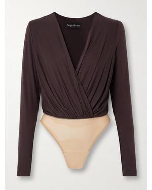 Sergio Hudson Body Aus Stretch-Jersey Aus Bambusviskose Und Tüll - Schwarz