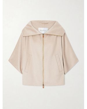 Max Mara Draped Cashmere Short Coat - Natural