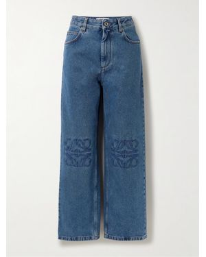 Loewe Anagram Hoch Sitzende Jeans Mit Geradem Bein Und Stickereien - Blau