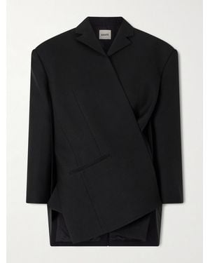 KHAITE Palto Wool And Silk-Blend Cady Blazer - Black