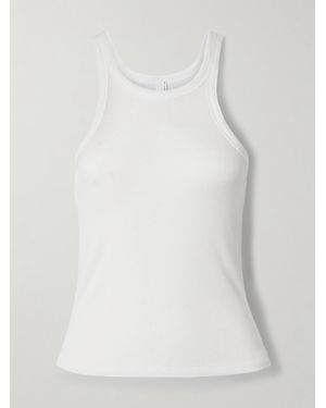 Skims Sheer Cotton Tank – Snow – Tanktop Aus Stretch-Jersey - Weiß