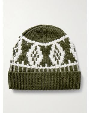 arch4 Lorenz Beanie Aus Kaschmir Mit Fair-Isle-Muster - Grün